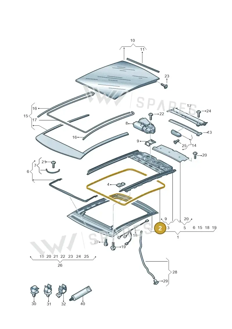 8X0877439 — Audi RS3 Limousine (2017-2020) diagram 745877000, position 2