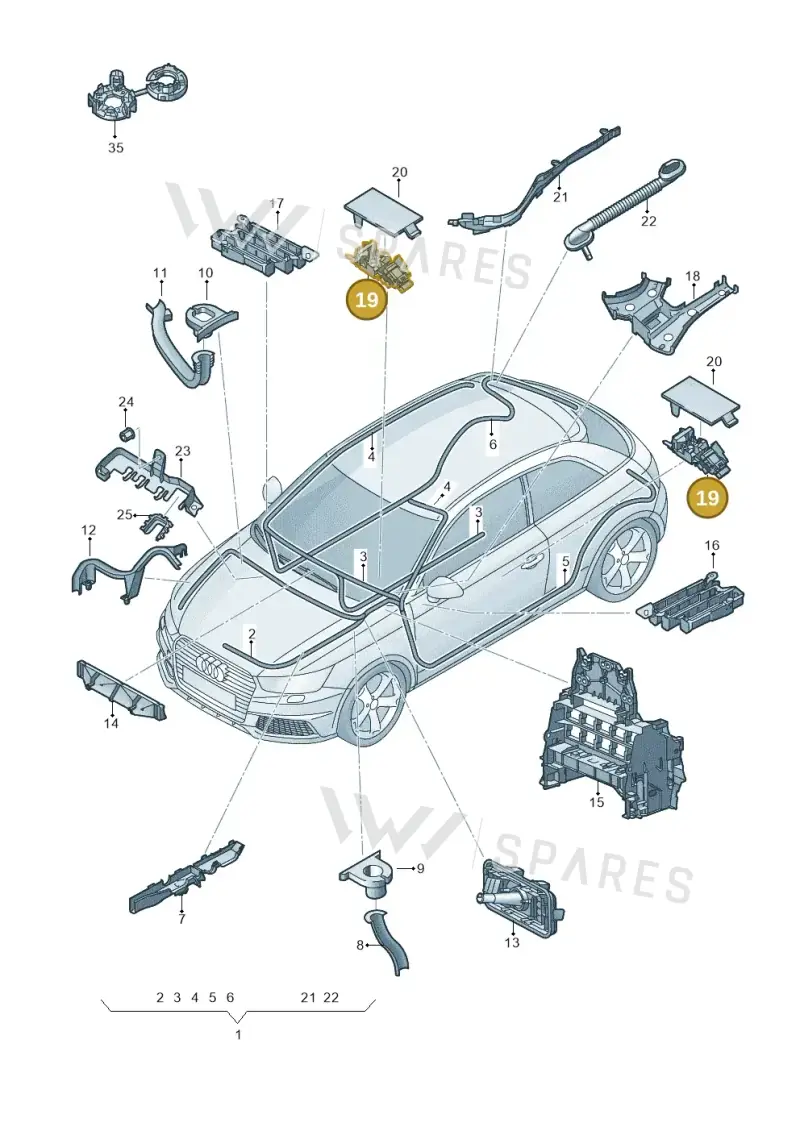 8X0937545 — Audi A1 Sportback (2014-2018) diagram 792971800, position 19