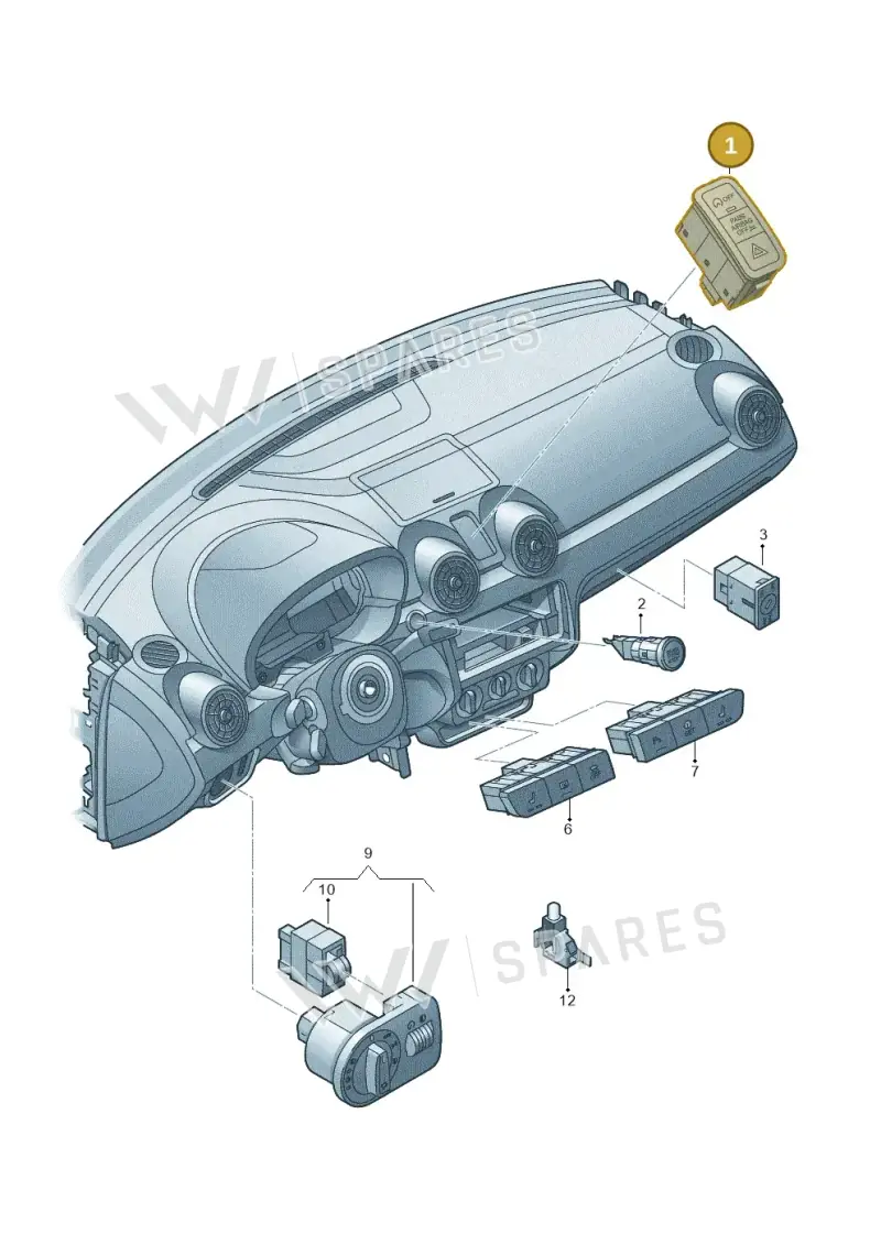 8X0959672A — Audi A1 Sportback (2014-2018) diagram 708941500, position 1