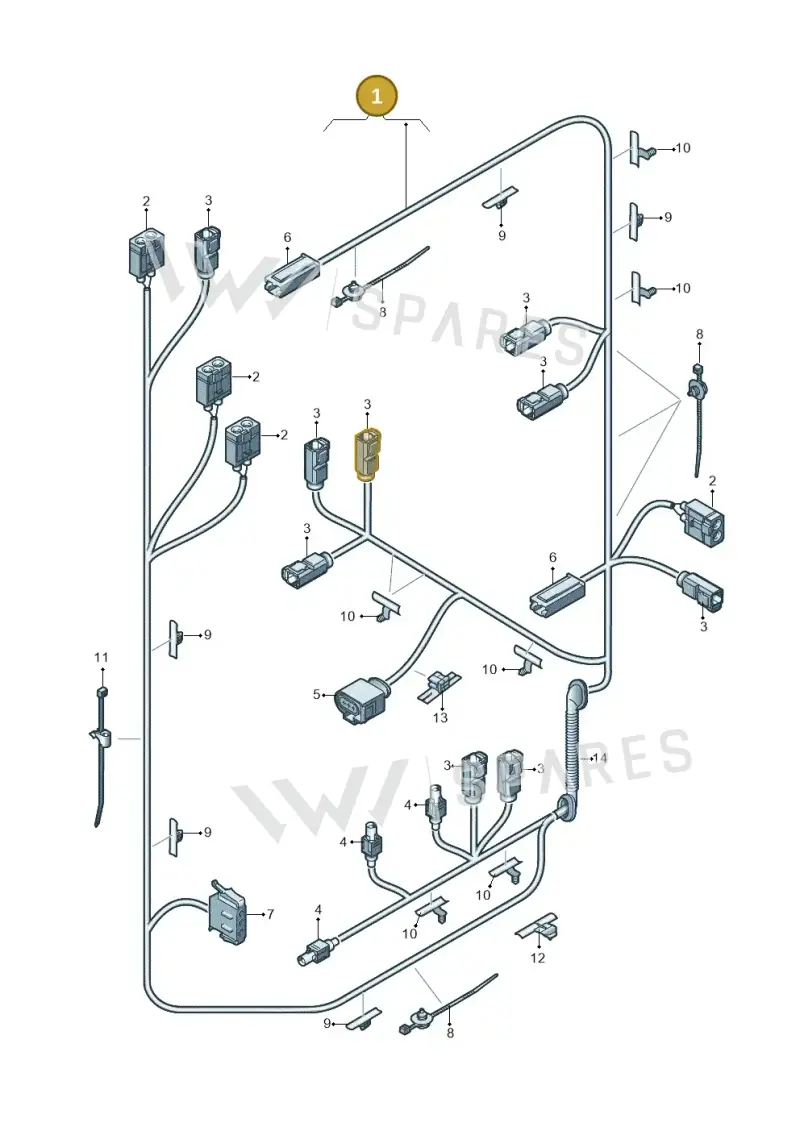 8X0971147BQ — Audi A1 Sportback (2014-2018) diagram 708972850, position 1