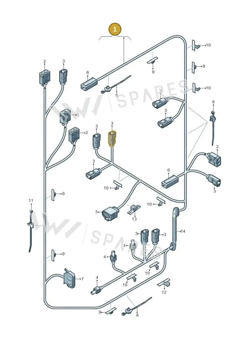 8X0971147J — Audi A1 Sportback (2014-2018) diagram 708972850, position 1