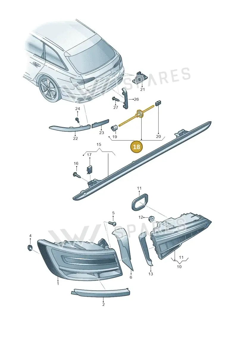 8X0971170 — Audi RS6 Avant (2019-2025) diagram 430945000, position 18