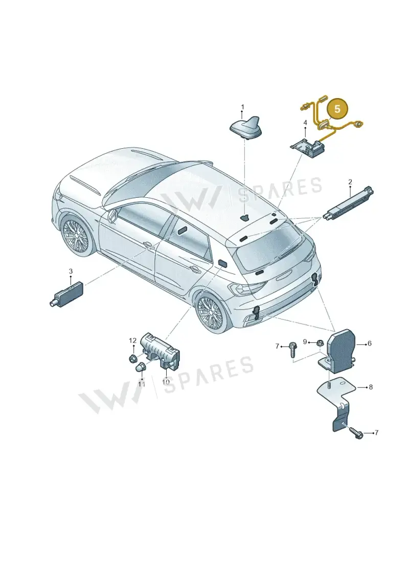 8X0971170 — Audi A1 Sportback (2018-2025) diagram 592035100, position 5