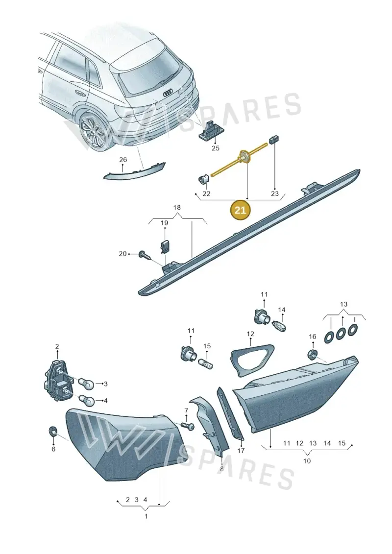 8X0971170 — Audi Q3 (2018-2025) diagram 597945000, position 21