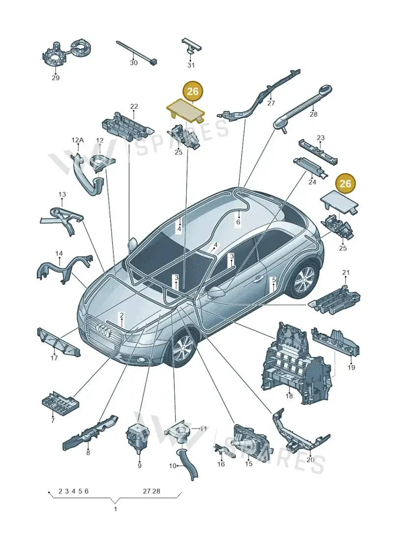 8X0971981B — Audi A1 Sportback (2010-2015) diagram 708971800, position 26