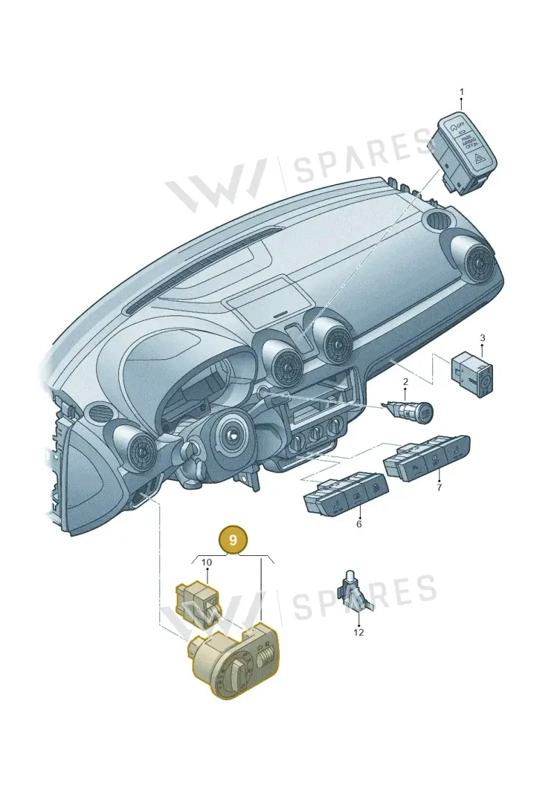 8X1941531AF5PR — Audi A1 Sportback (2014-2018) diagram 708941500, position 9