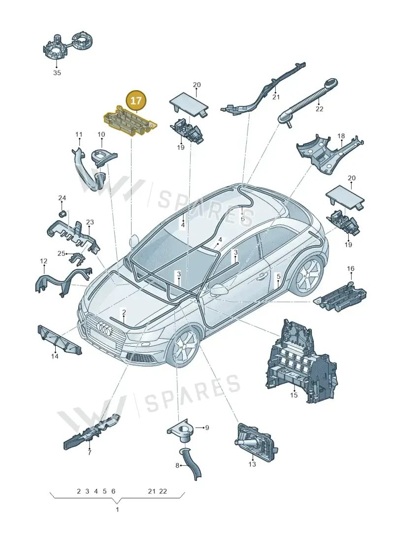 8X1971845 — Audi A1 Sportback (2014-2018) diagram 792971800, position 17