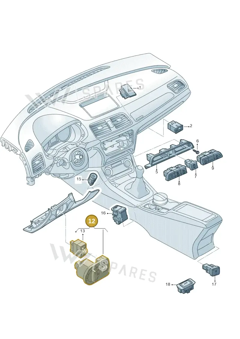 8X2941531AK5PR — Audi Q3 (2014-2019) diagram 728941500, position 12