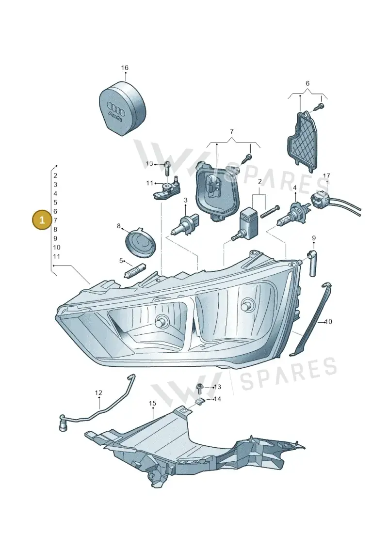 8XA941003 — Audi A1 Sportback (2014-2018) diagram 792941000, position 1