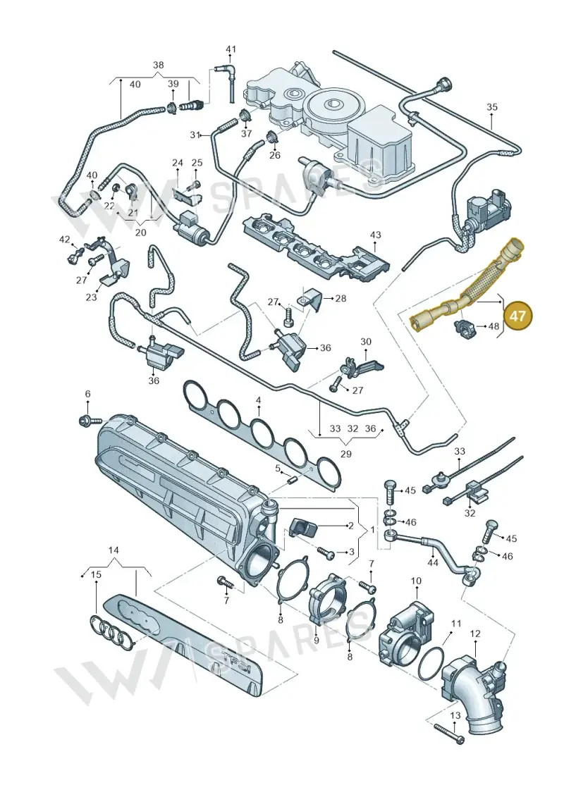 8Y0133773 — Audi A3 Sportback (2019-2025) diagram 596133632, position 47