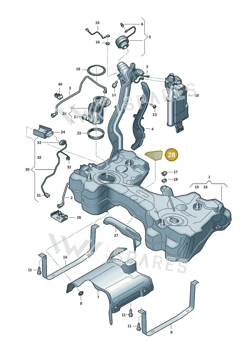 8Y0201963A — Audi A3 Sportback (2019-2025) diagram 596201176, position 28