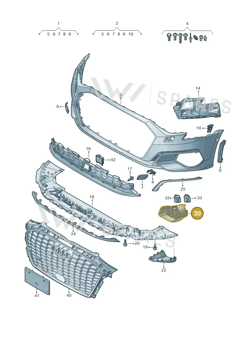 8Y0807681A9B9 — Audi A3 Sportback (2019-2025) diagram 596807100, position 30