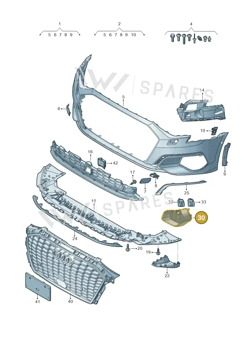 8Y0807682A9B9 — Audi A3 Sportback (2019-2021) diagram 596807100, position 30