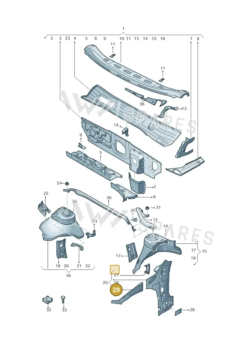 8Y0809147B — Audi A3 Sportback (2019-2025) diagram 596805500, position 29