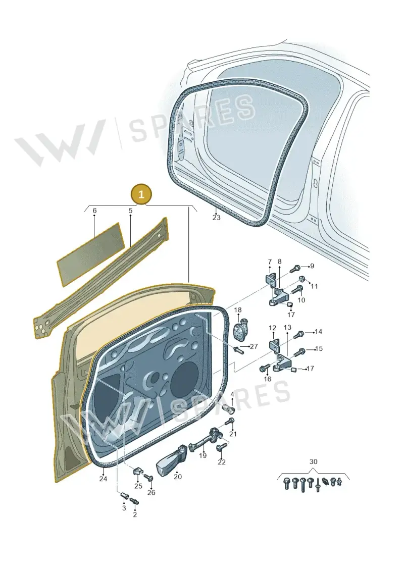 8Y0831051A — Audi A3 Sportback (2019-2025) diagram 596831010, position 1