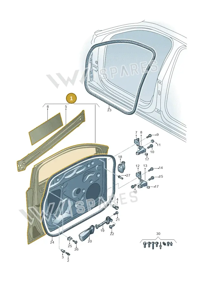 8Y0831051 — Audi A3 Sportback (2019-2025) diagram 596831010, position 1