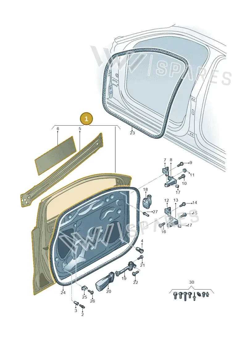 8Y0831052A — Audi A3 Sportback (2019-2025) diagram 596831010, position 1