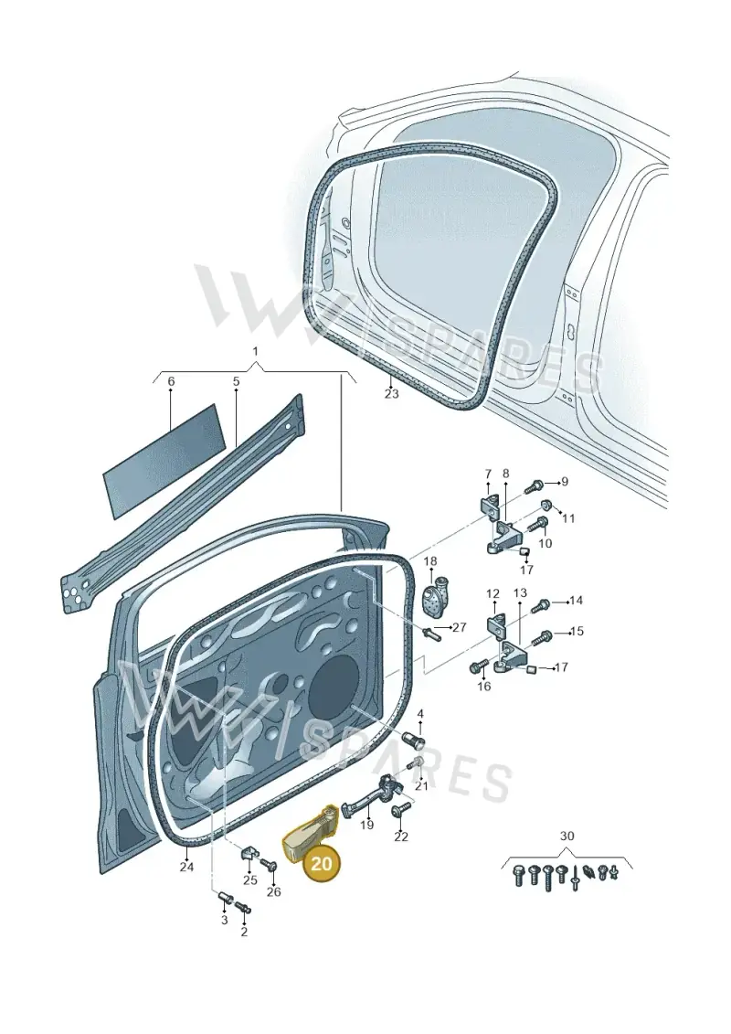 8Y0837267 — Audi A3 Sportback (2019-2021) diagram 596831010, position 20