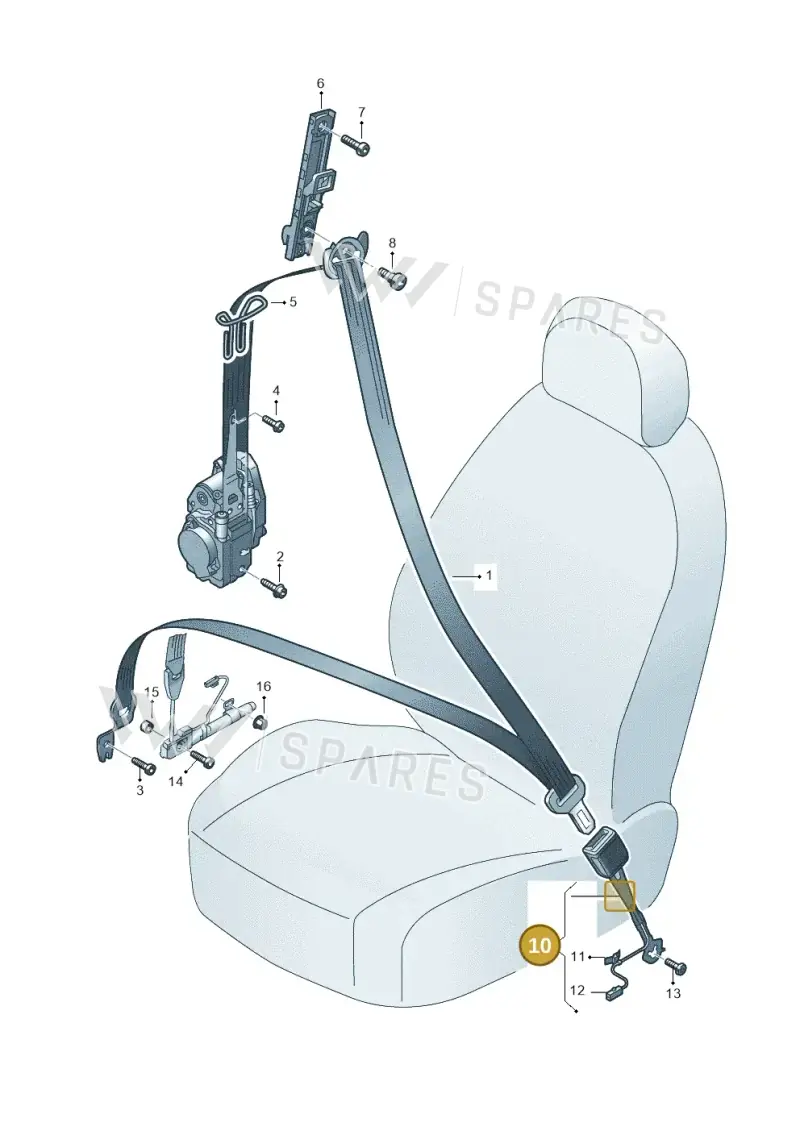 8Y0857755AMNB — Audi A3 Sportback (2019-2021) diagram 592857600, position 10