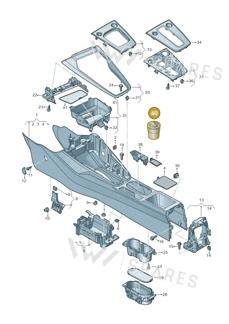 8Y08579514PK — Audi A3 Sportback (2019-2025) diagram 596863500, position 40