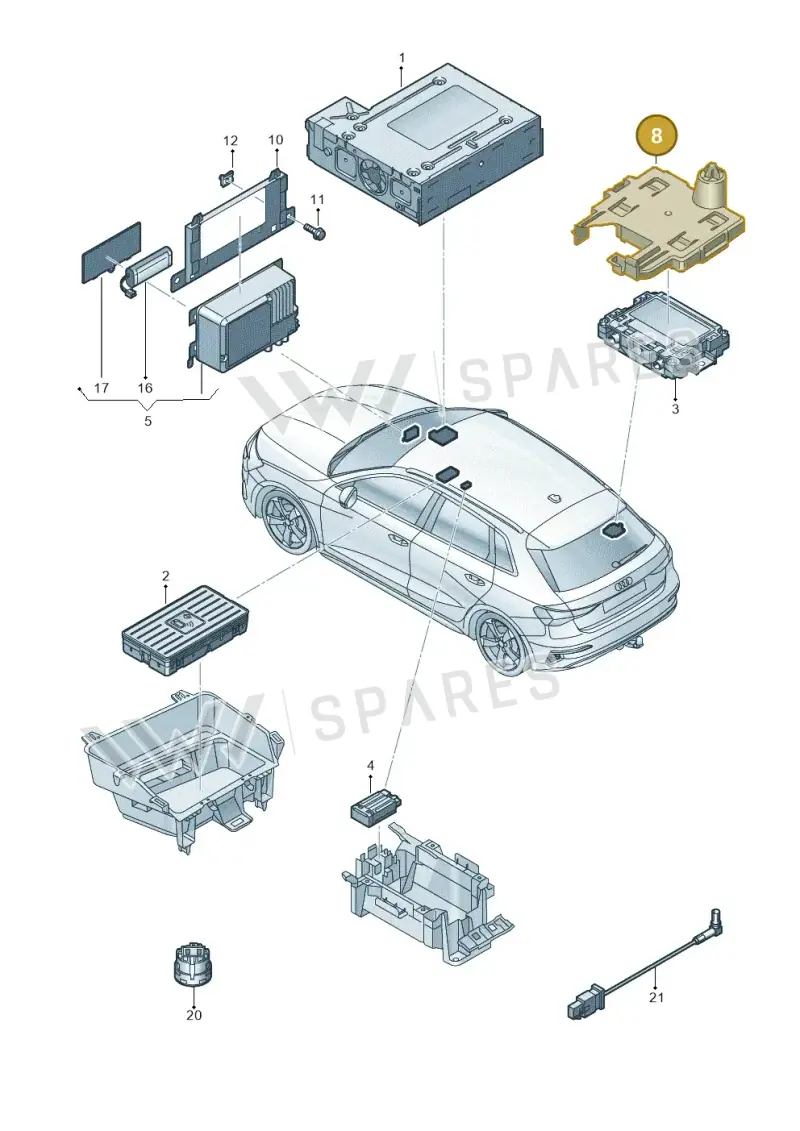 8Y0907471 — Audi A3 Sportback (2019-2025) diagram 596035550, position 8