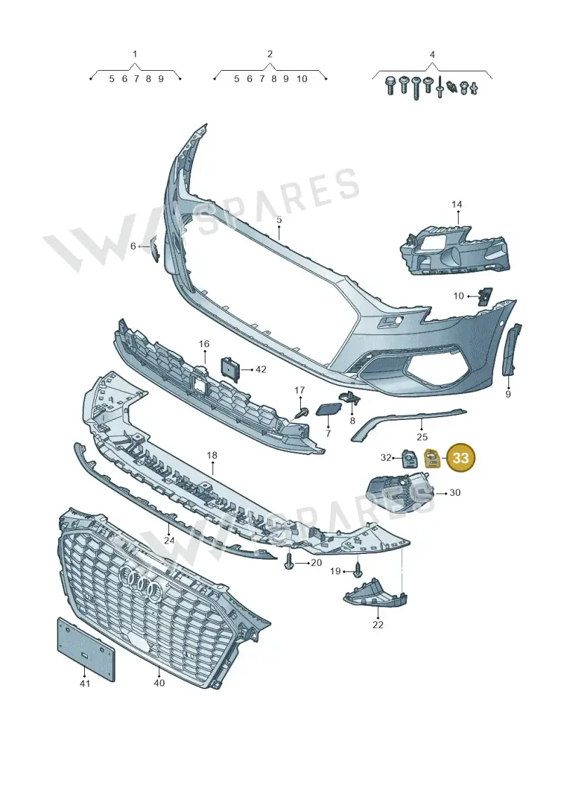 8Y0919262 — Audi A3 Sportback (2019-2021) diagram 596807100, position 33