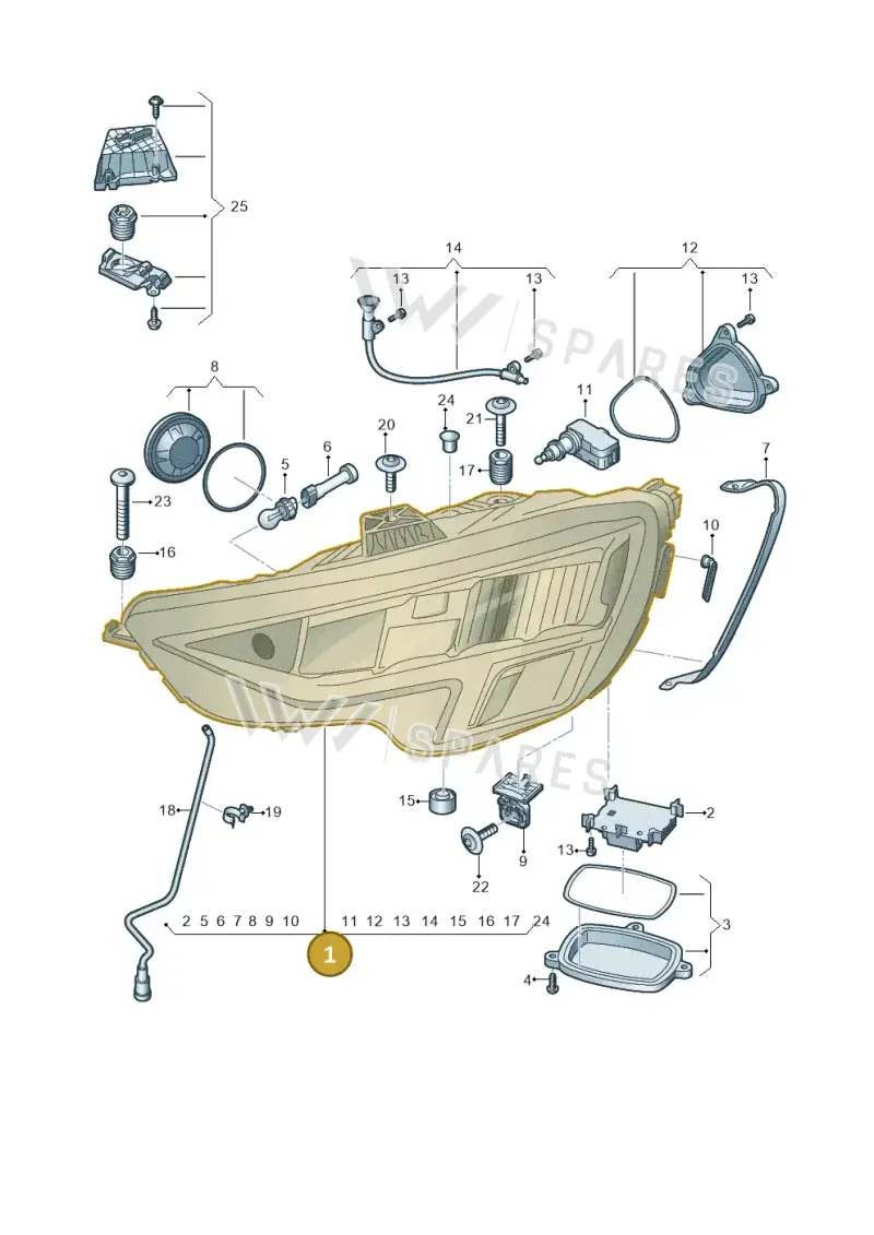 8Y0941011A — Audi A3 Sportback (2019-2025) diagram 596941000, position 1