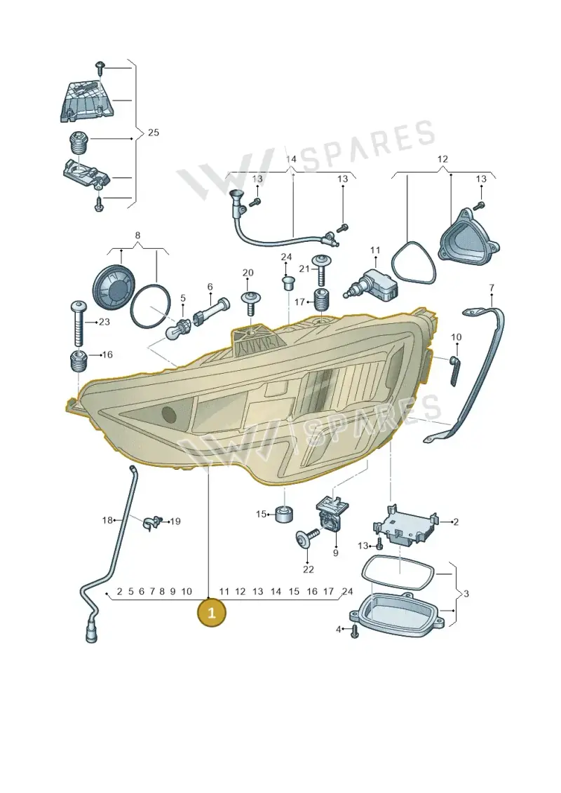 8Y0941011 — Audi A3 Sportback (2019-2025) diagram 596941000, position 1