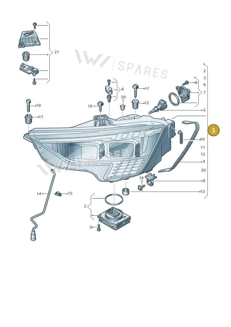 8Y0941035G — Audi A3 Sportback (2019-2025) diagram 596941100, position 1