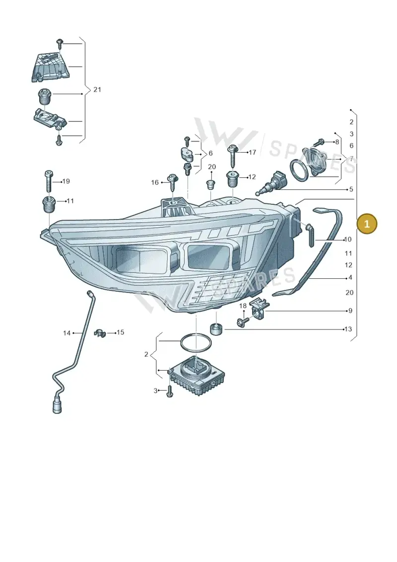 8Y0941036AC — Audi A3 Sportback (2019-2025) diagram 596941100, position 1