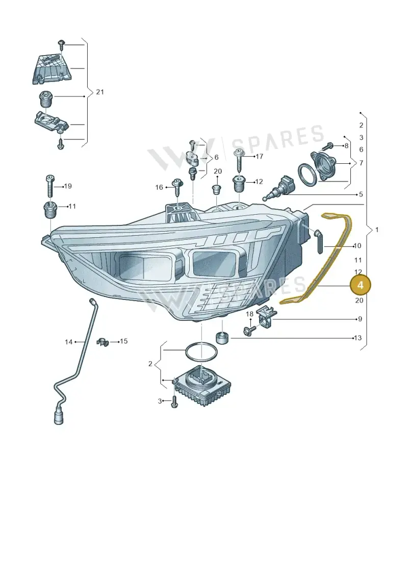 8Y0941191 — Audi A3 Sportback (2019-2021) diagram 596941100, position 4