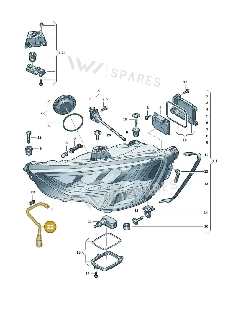 8Y0941717 — Audi A3 Sportback (2019-2021) diagram 596941005, position 22