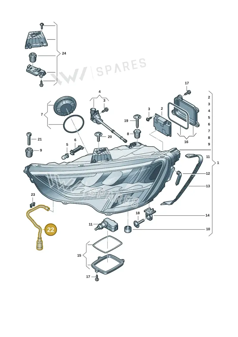 8Y0941718B — Audi A3 Sportback (2019-2021) diagram 596941005, position 22