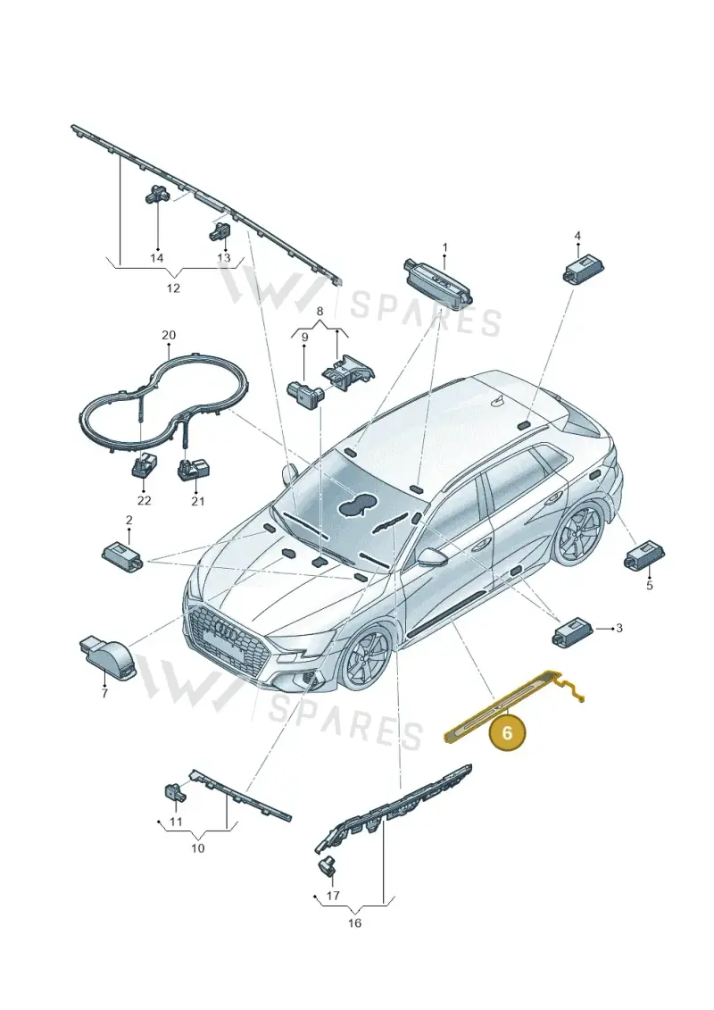8Y0947417A — Audi A3 Sportback (2019-2025) diagram 596947100, position 6