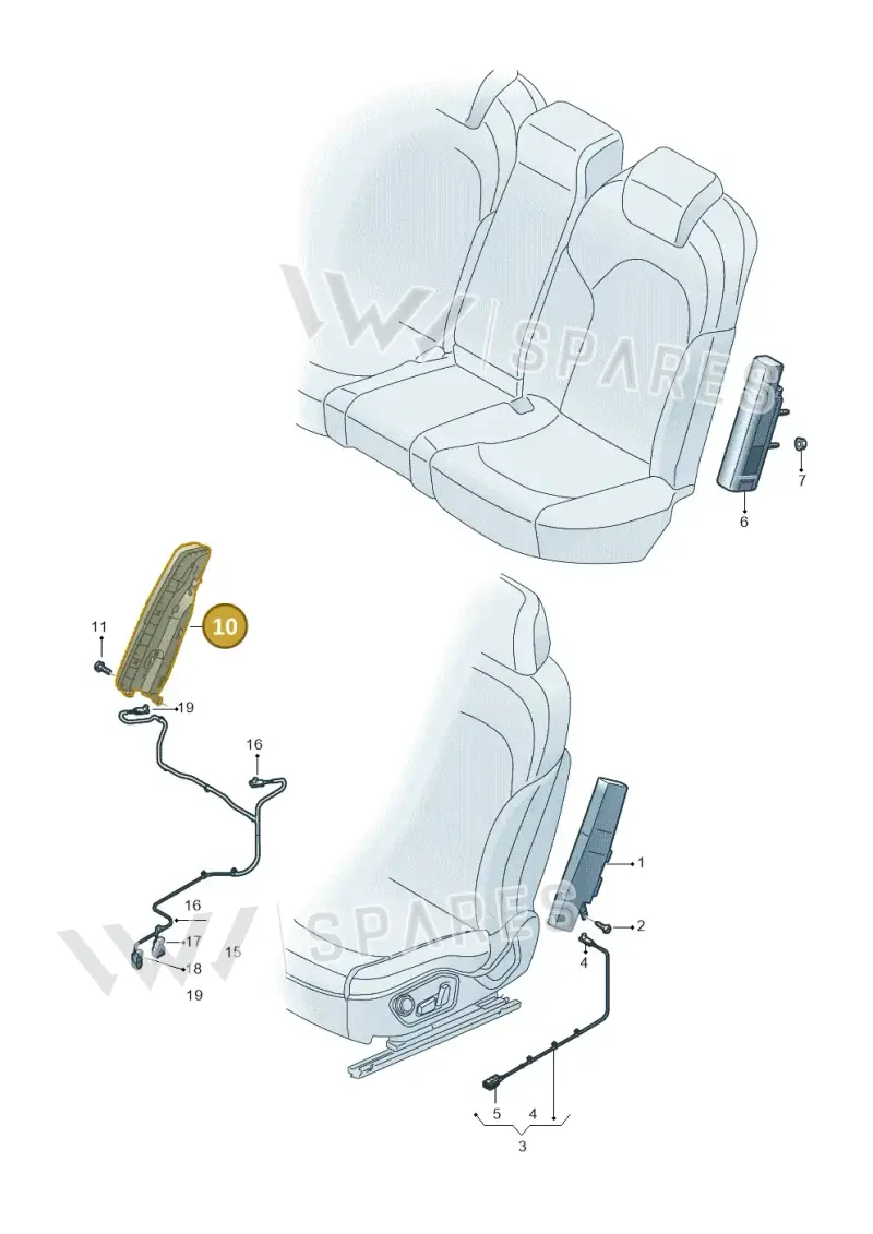 8Y1880581G — Audi A3 Sportback (2019-2025) diagram 596880200, position 10