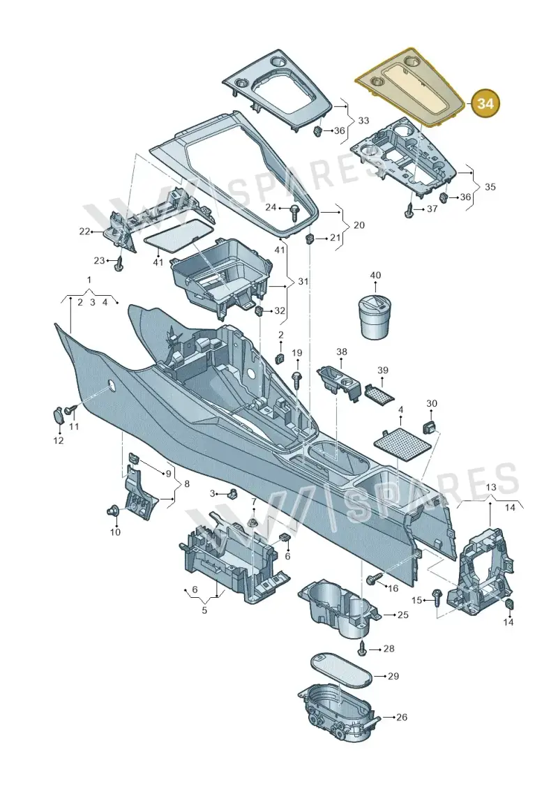 8Y2864261AV58 — Audi A3 Sportback (2019-2025) diagram 596863500, position 34