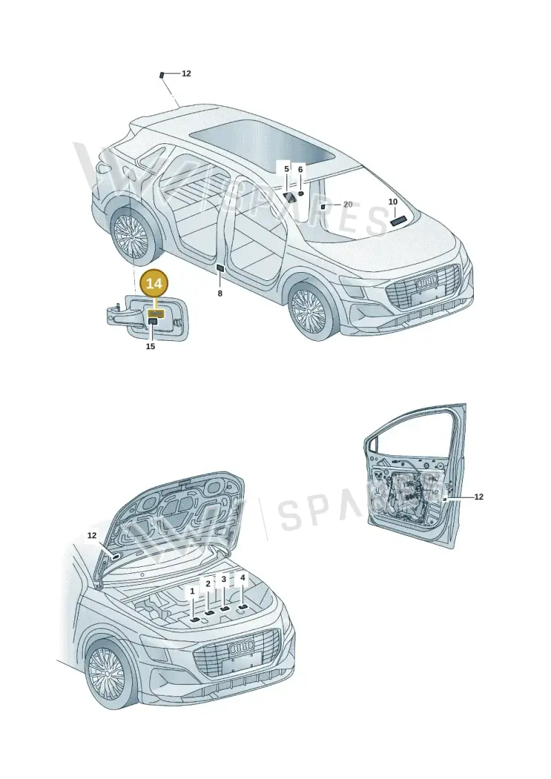 8Y4010007 — Audi Q5 e-tron (2021-) diagram 89d010000, position 14