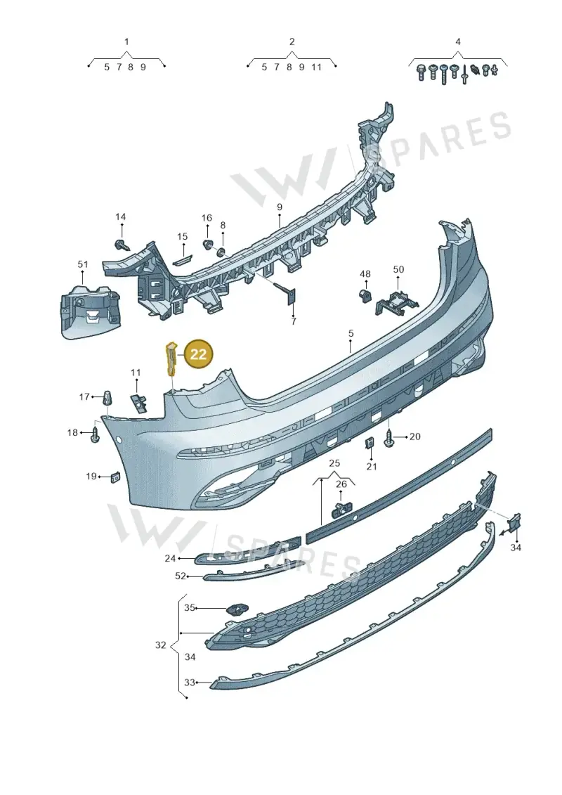 8Y4807739 — Audi A3 Sportback (2019-2021) diagram 596807625, position 22