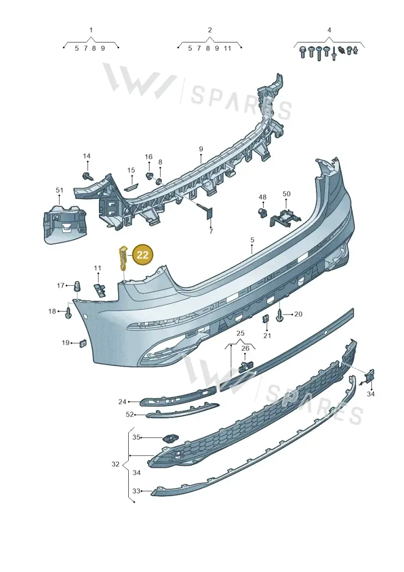 8Y4807740 — Audi A3 Sportback (2019-2021) diagram 596807625, position 22