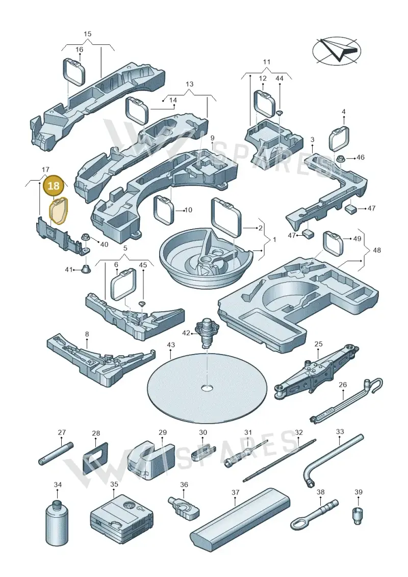 8Y4867749 — Audi A3 Sportback (2019-2025) diagram 596011100, position 18