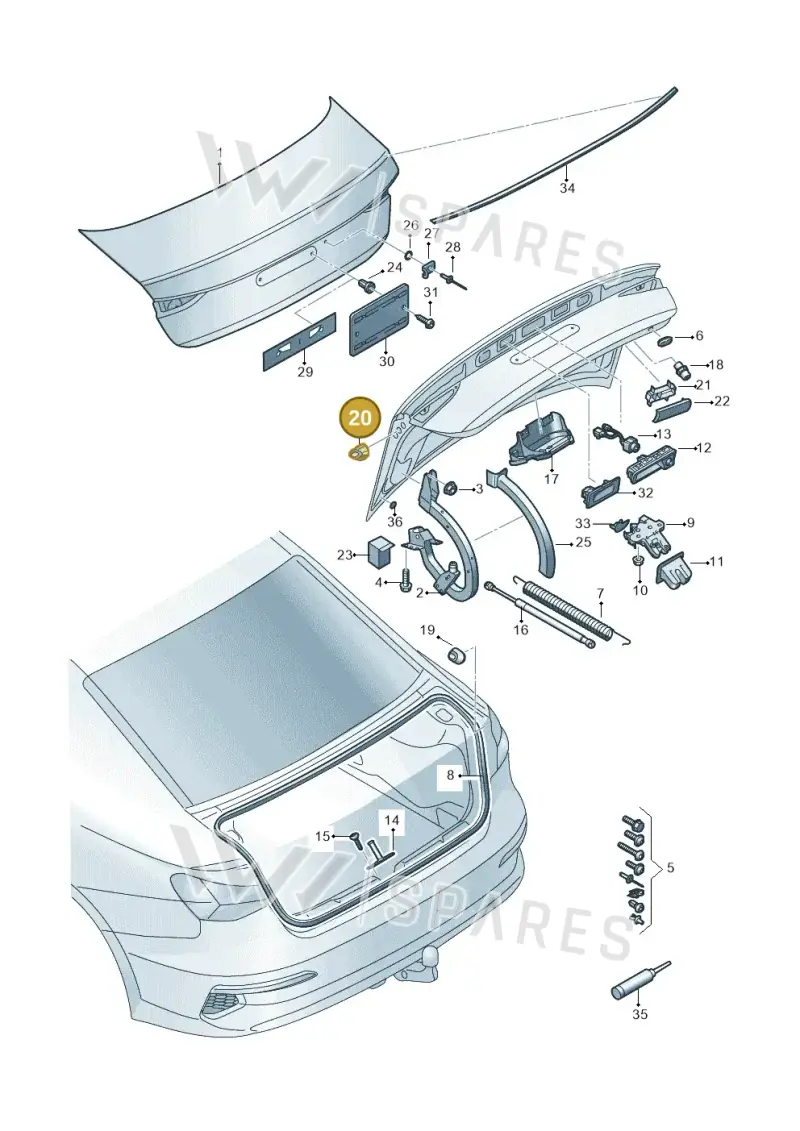 8Y5827374A — Audi A3 Sportback (2019-2025) diagram 596827010, position 20