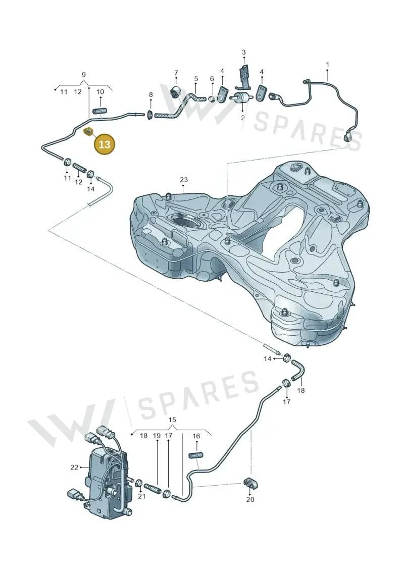 95B611797 — Audi RS6 Avant (2019-) diagram 435261300, position 13