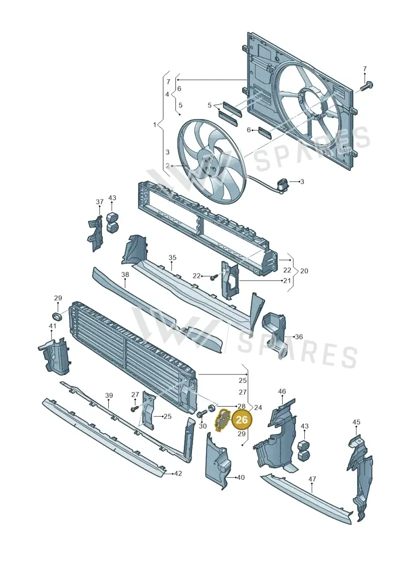 95B965501AA — Audi A3 Sportback (2019-2021) diagram 596121910, position 26