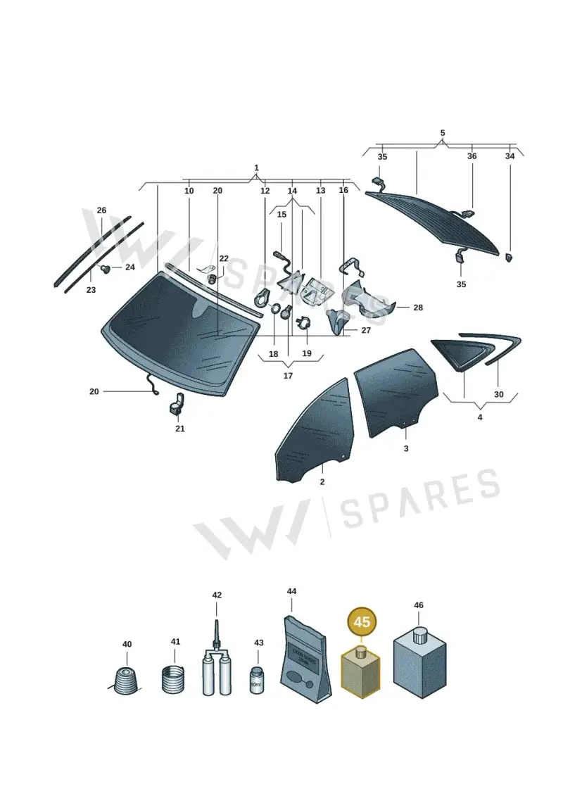 D00940104 — Audi A5 Limo 2.0 (2024-) diagram 8wh845000, position 45
