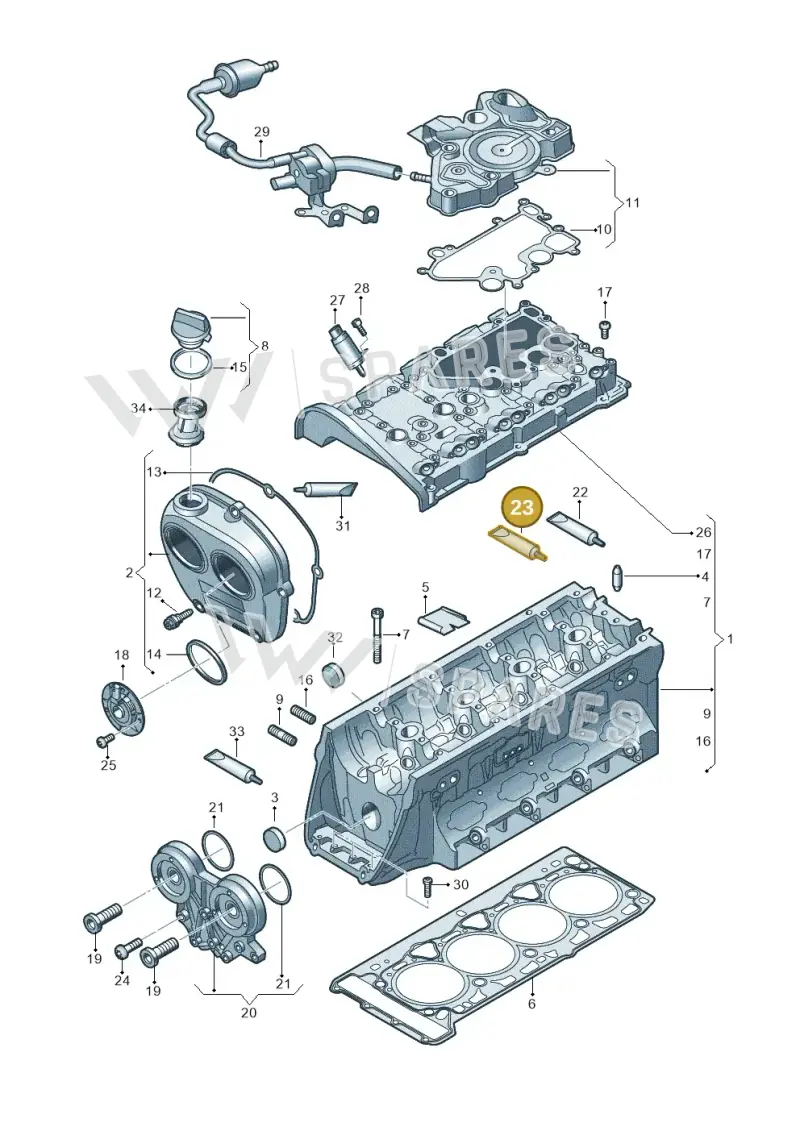 D154103A1 — Audi A1 sportback 1.0 (2018-) diagram 863103500, position 23