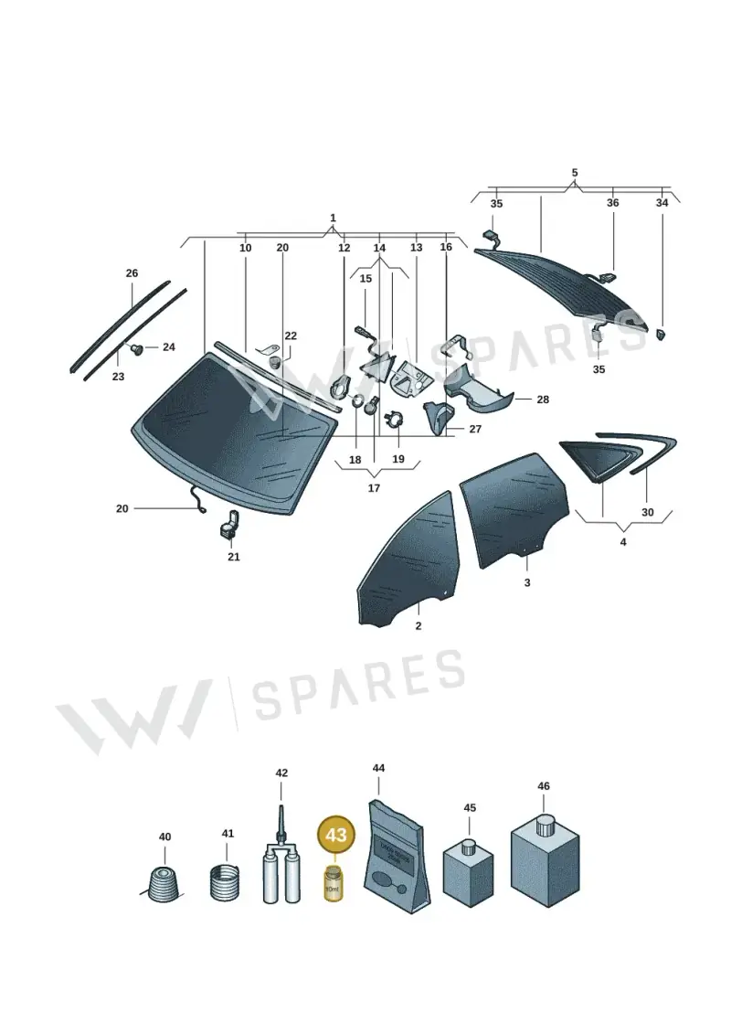 D181220A1 — Audi A5 Limo 2.0 (2024-) diagram 8wh845000, position 43