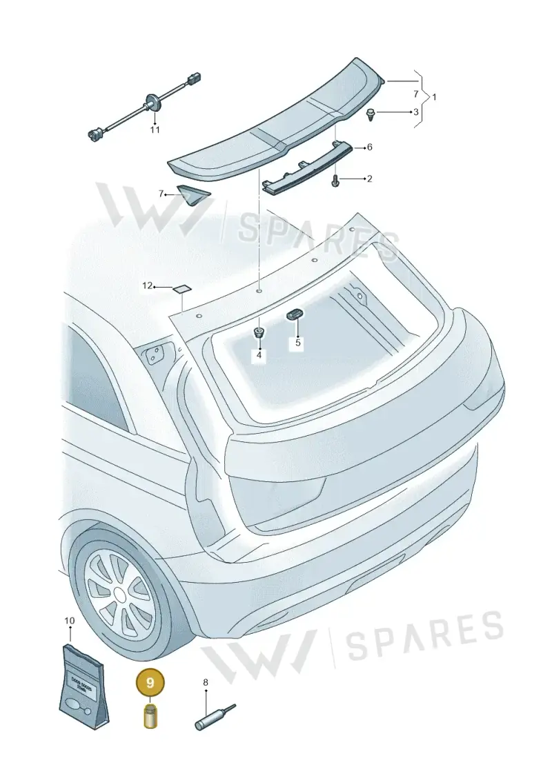 D181650A1 — Audi A1 Sportback (2014-2018) diagram 708827500, position 9