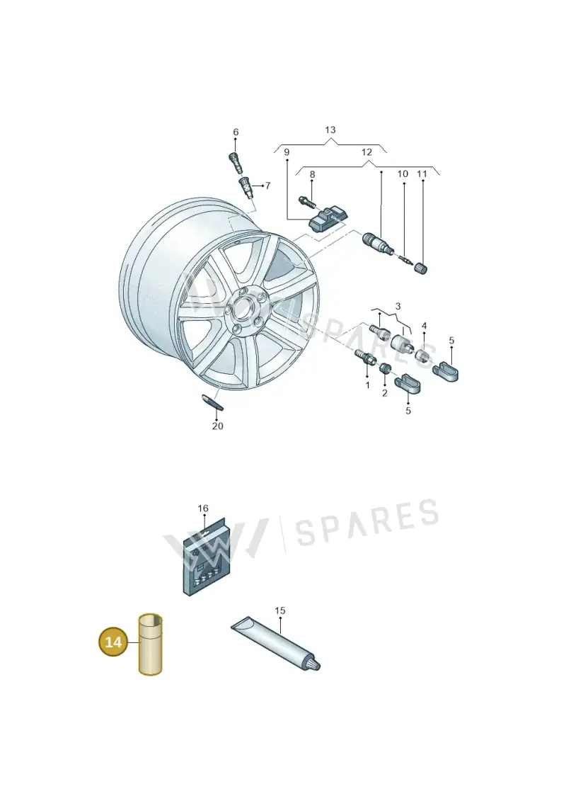 D322100M2 — Audi A6 2.0 (2018-) diagram 838601200, position 14