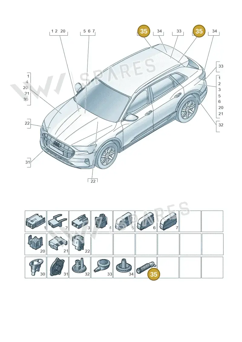 D329215M1 — Audi Q8 e-tron (2018-2020) diagram 586971810, position 35