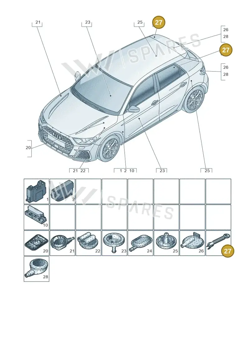D329215M1 — Audi A1 sportback 1.0 (2018-) diagram 592971810, position 27